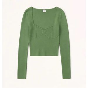 NWT Abercrombie Corset slim top in green